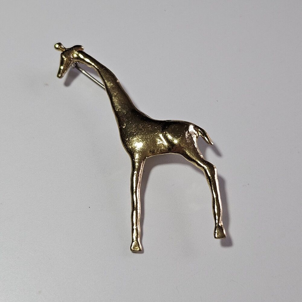 Vintage Gold Tone Anne Dick Giraffe Brooch
